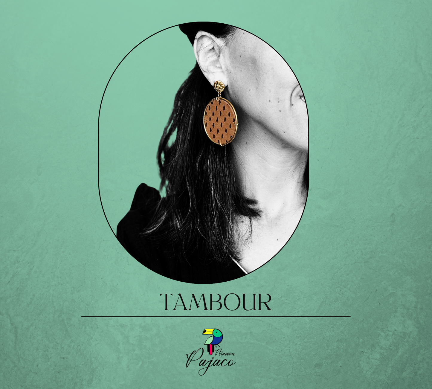 Boucles d'oreilles - Tambour - Marron goutte cuivrée