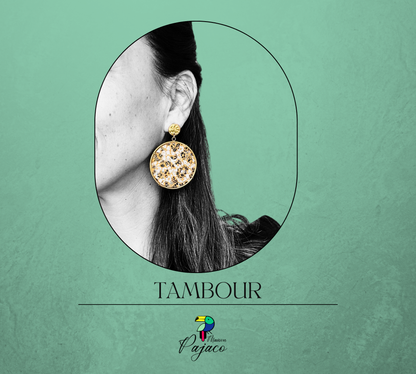 Boucles d'oreilles - Tambour - Savane