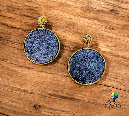 Boucles d'oreilles - Tambour - Bleu nuit