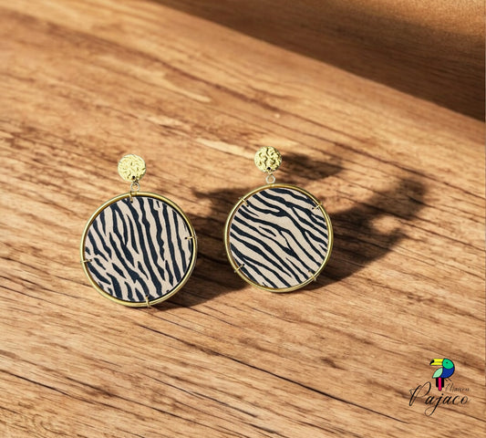 Boucles d'oreilles - Tambour - zébré